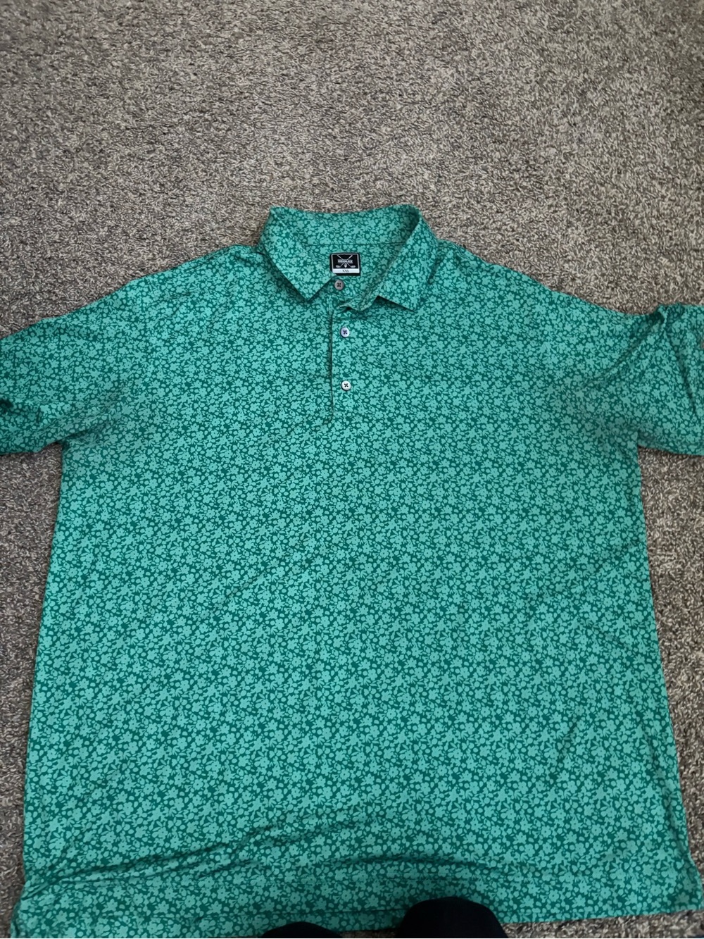 Deolax Men's Teal Floral Polo Shirt - XXL
